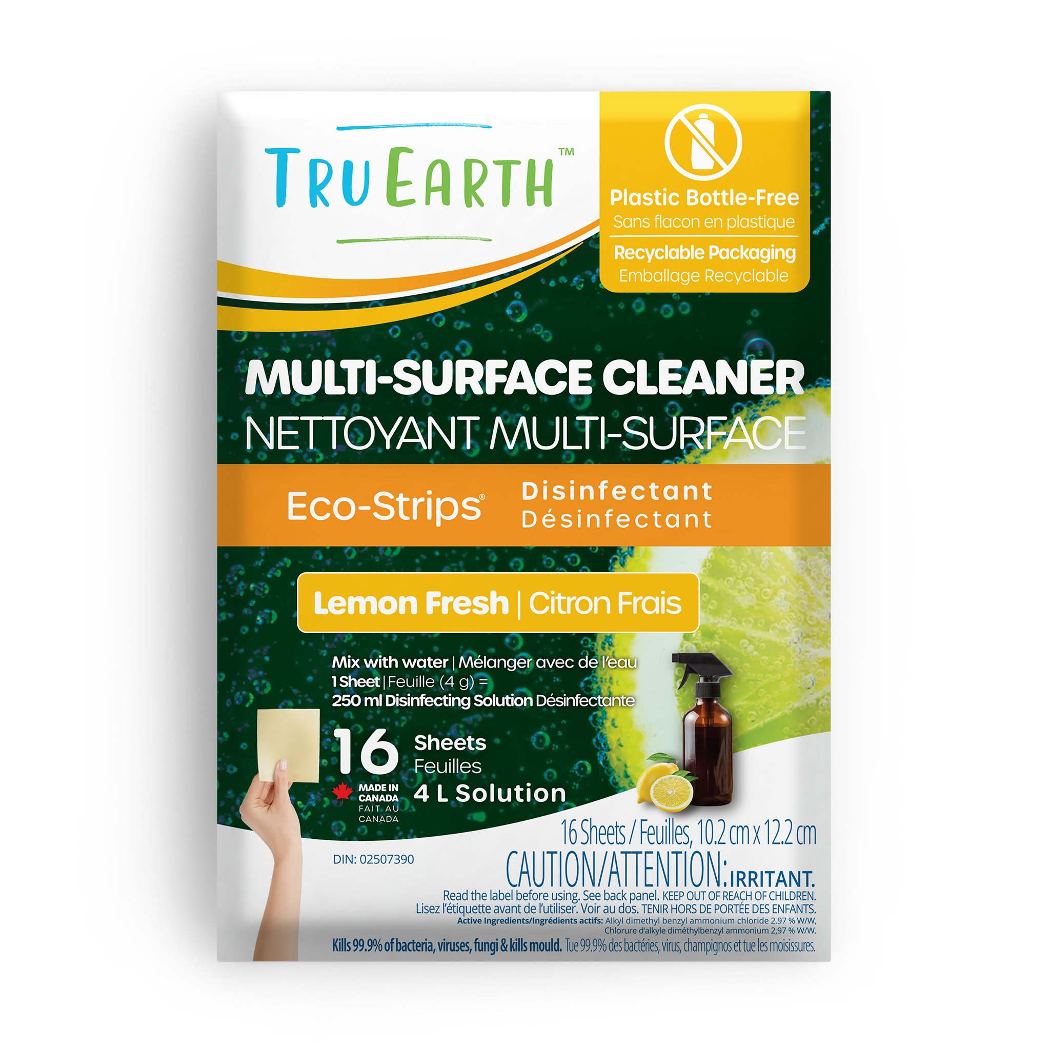 Tru Earth Disinfecting Multi-Surface Cleaner - Lemon Fresh / 16 Sheets