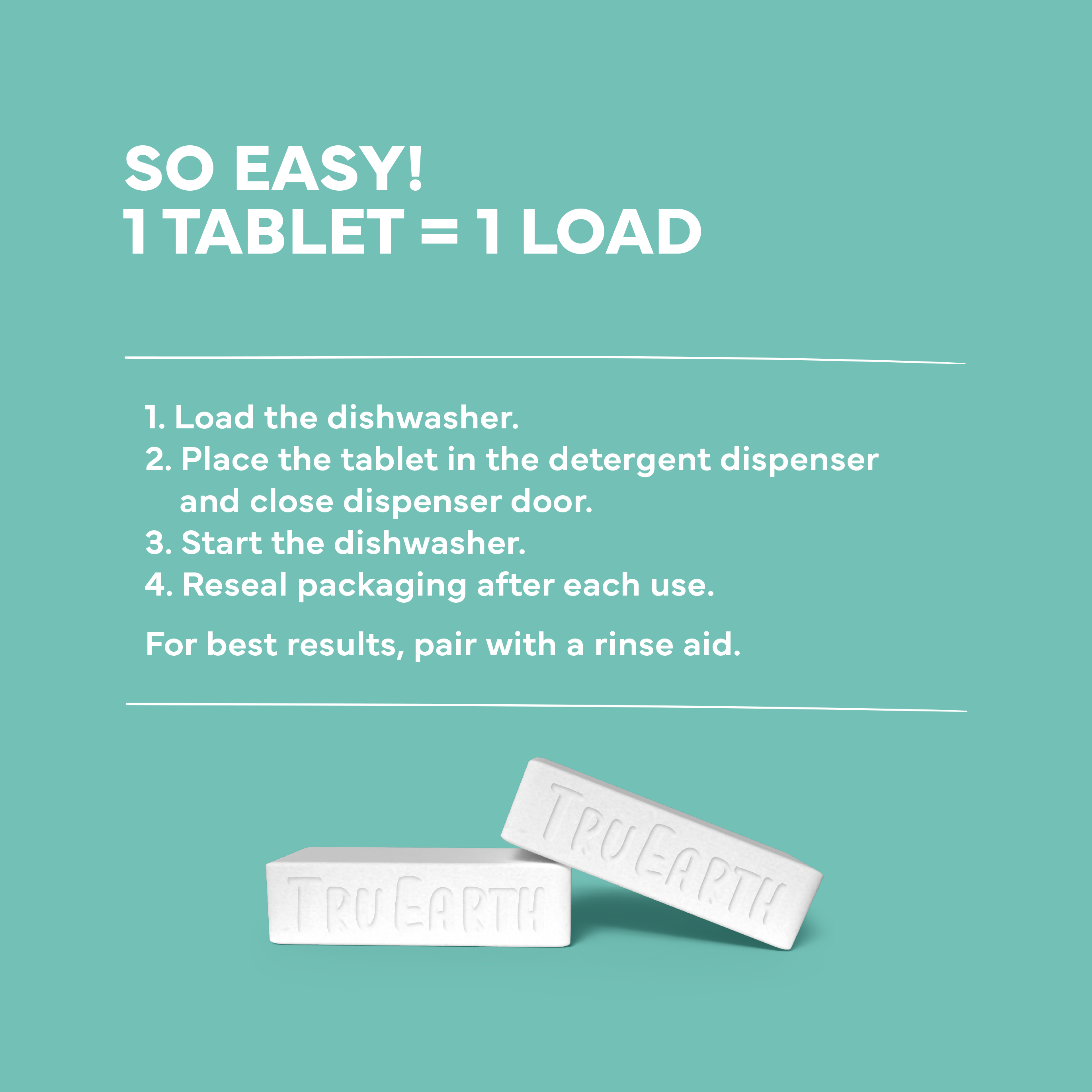 Tru Earth Dishwasher Detergent Tablets - Fragrance-Free / 40 Tablets - Image 5