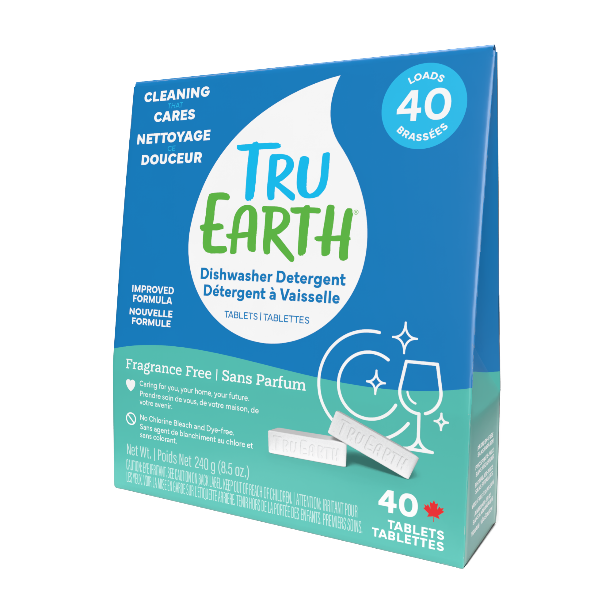 Tru Earth Dishwasher Detergent Tablets - Fragrance-Free / 40 Tablets