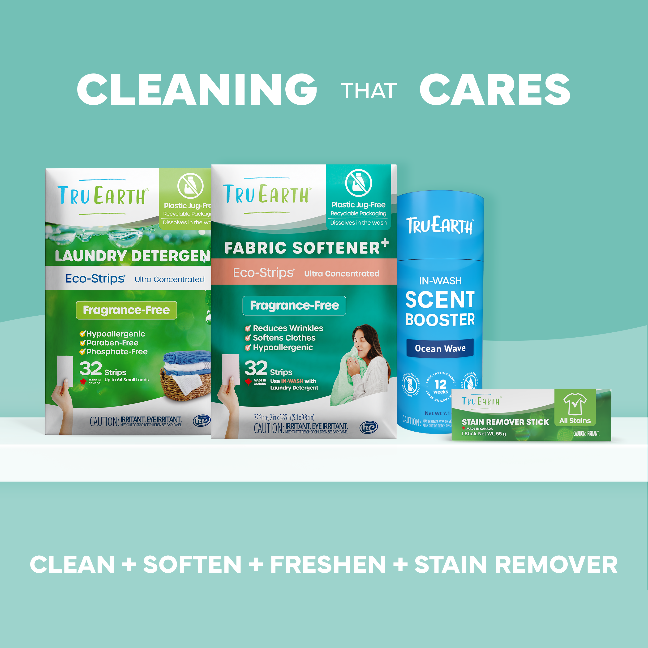 Tru Earth Fabric Softener+ with Wrinkle Release - Fragrance-Free / 32 Strips - Image 7
